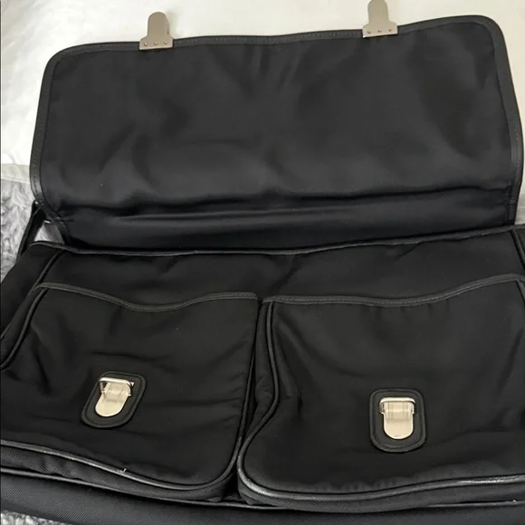 Coach Black Leather Laptop Bag | Silver Hardware | Work and Travel Ready - Picture 4 of 6